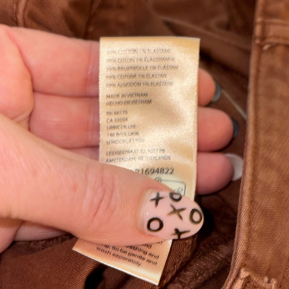 Pilcro Anthropologie Utility Crop Pants 32P Rust Straight Leg Workwear Boho - Picture 6 of 6